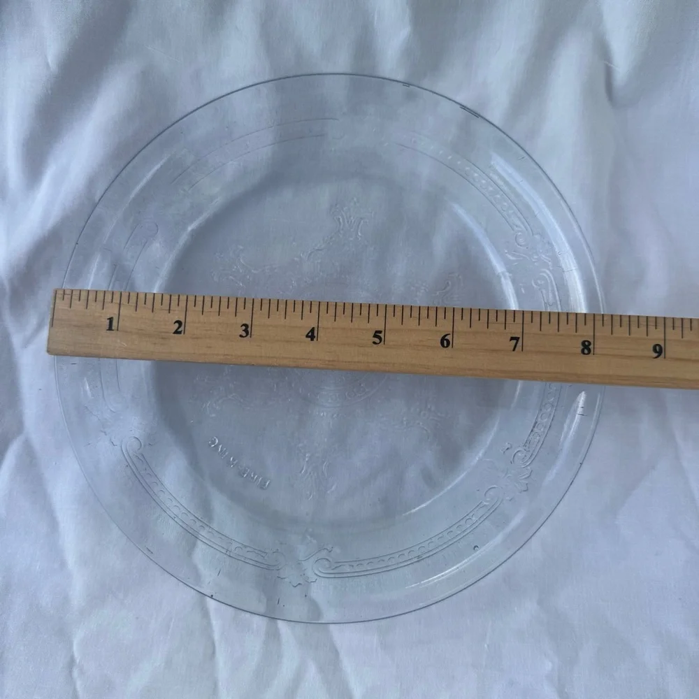 Vintage 40s/50s FIRE KING Philbe Clear Glass Decorative Pie Plate Dish